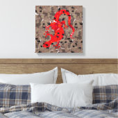 Rode Hagedis Collage Canvas Afdruk (Insitu (Slaapkamer))