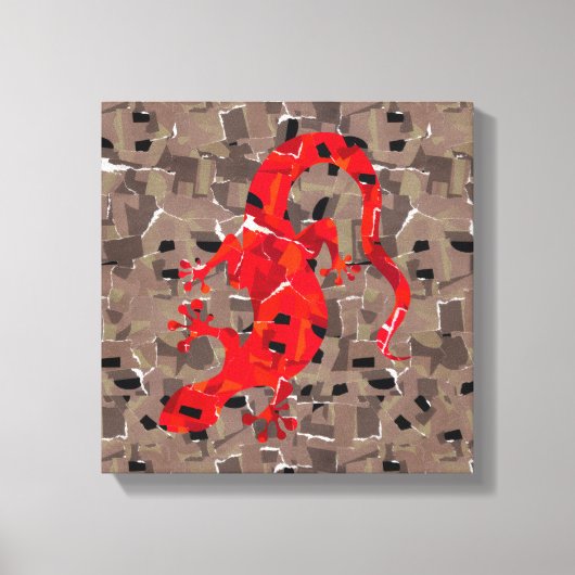 Rode Hagedis Collage Canvas Afdruk (Voorkant)