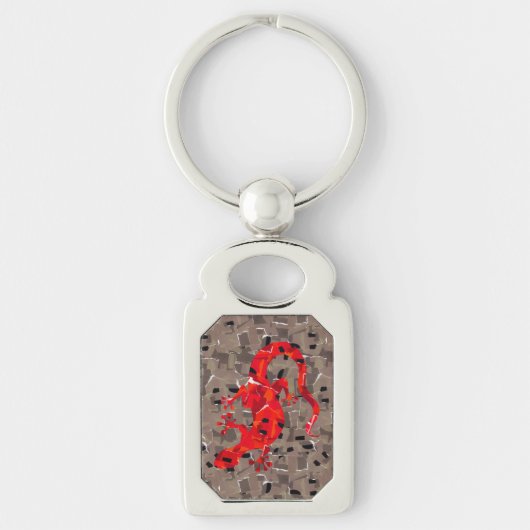 Rode Hagedis Collage Sleutelhanger (Voorkant)
