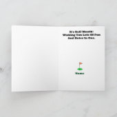 Rode Haired Mannelijke Golfer Wenskaart Kaart (Binnen)