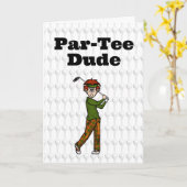 Rode Haired Mannelijke Golfer Wenskaart Kaart (Gele Bloem)