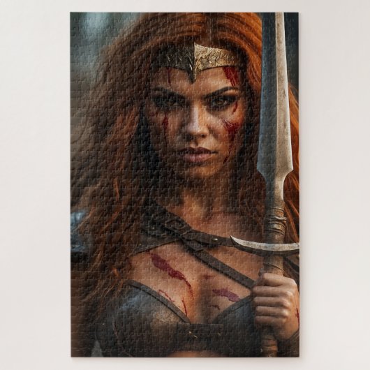 Rode Haired Warrior Vrouw Legpuzzel (Verticaal)