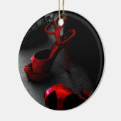 Rode hakken keramisch ornament (Links)