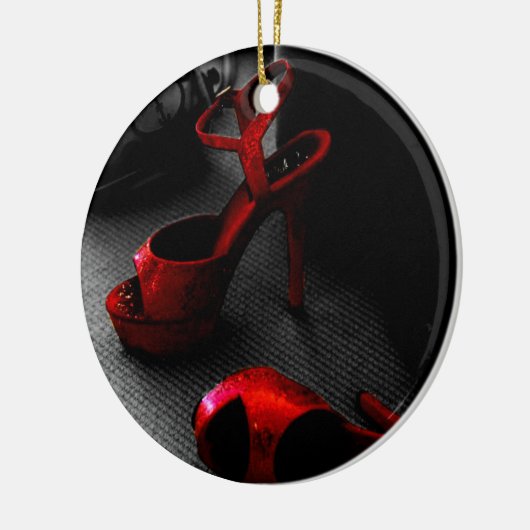 Rode hakken keramisch ornament (Links)