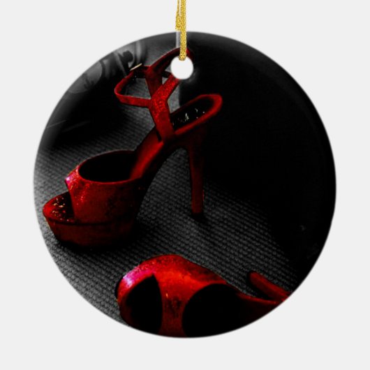 Rode hakken keramisch ornament (Achterkant)