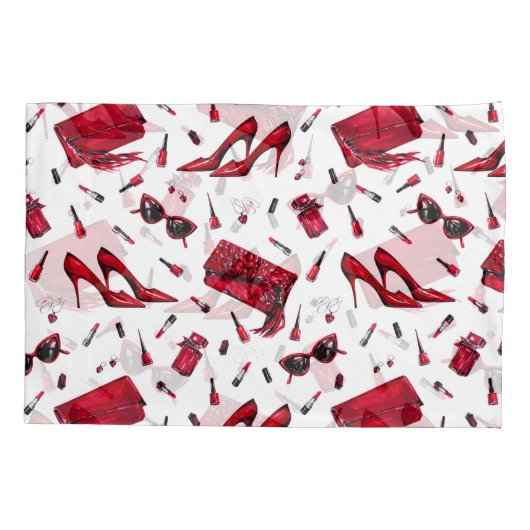 Rode hakken, mode accessoires. kussensloop (Achterkant)