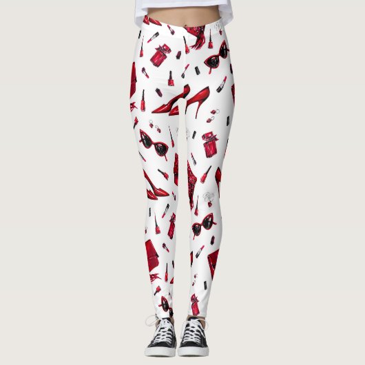 Rode hakken, mode accessoires. leggings (Voorkant)