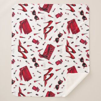 Rode hakken, mode accessoires. sherpa deken