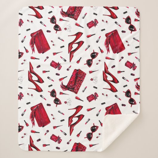 Rode hakken, mode accessoires. sherpa deken (Voorkant)