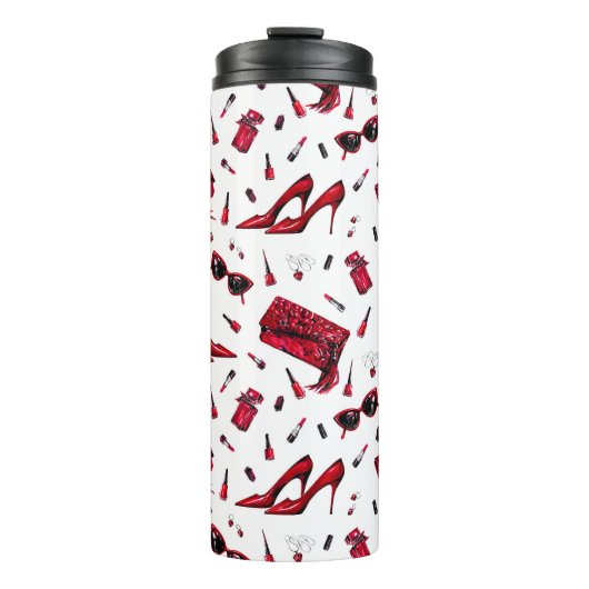 Rode hakken, mode accessoires. thermosbeker (Voorkant)