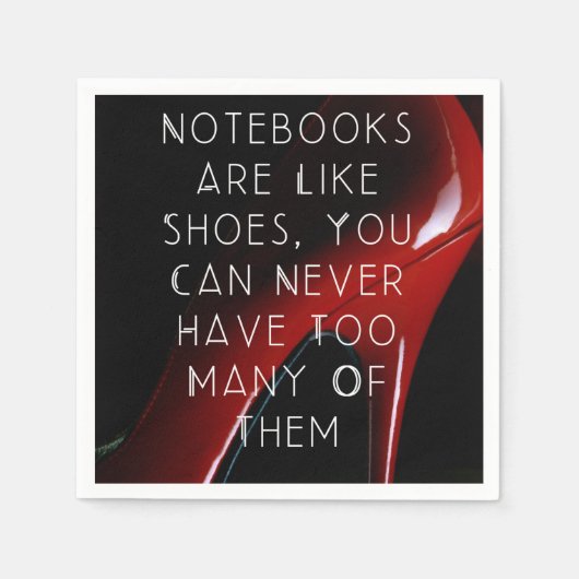 Rode hakken Notitieboeken zijn als schoenen papier Servet (Voorkant)