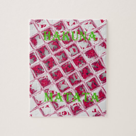 Rode Hakuna Matata Stijl Legpuzzel (Verticaal)