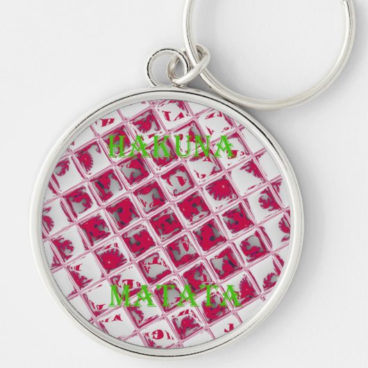 Rode Hakuna Matata Stijl Sleutelhanger (Voorkant)