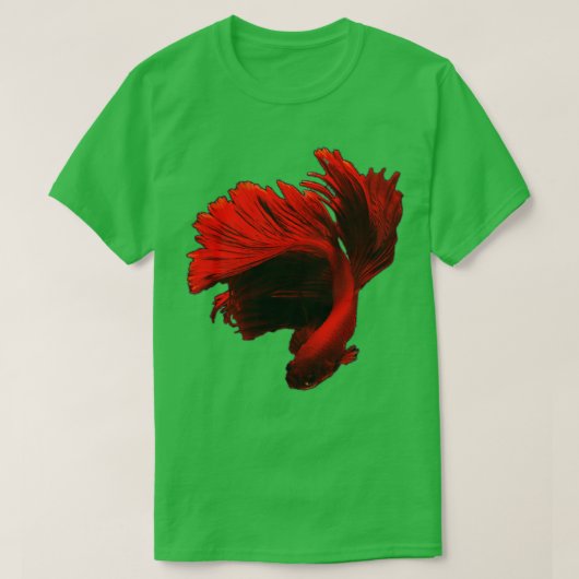  Rode Halfmaan Betta-vis T-shirt (Design voorkant)