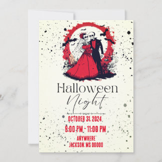Rode Halloween bruiloft uitnodiging