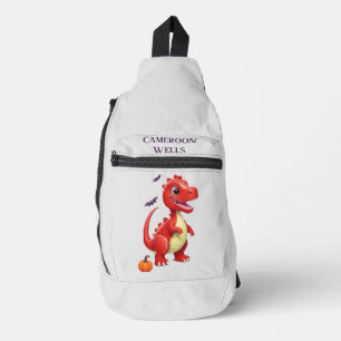 Rode Halloween dinosaurus Sling Bag