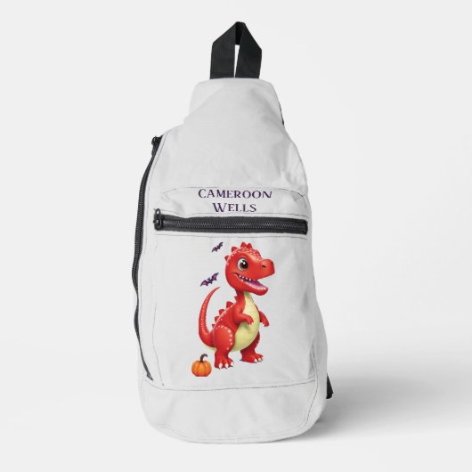 Rode Halloween dinosaurus Sling Bag (Voorkant)