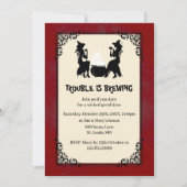 Rode halloween-heks-probleem is een broedpartij kaart (Voorkant)