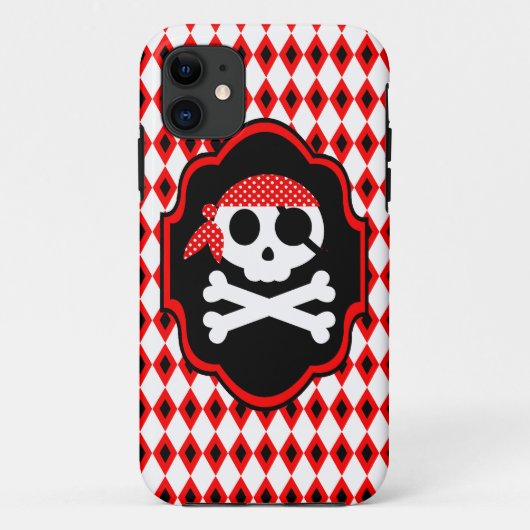 Rode Halloween Pirate Gothic Telefoon Case (Achterkant)