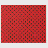 Rode Halloween schedel Crossbones Print Cadeaupapier (Vlak)