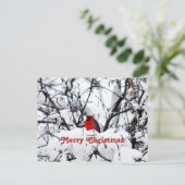  rode halve sneeuwfotokerst briefkaart (Staand voorkant)