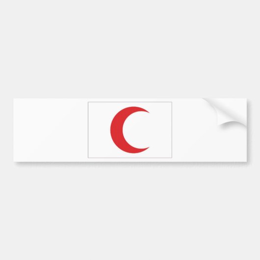 Rode halve vlag bumpersticker (Voorkant)