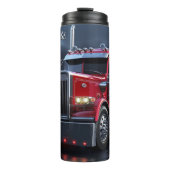 Rode Halve Vrachtwagen Nacht Reflecties Thermosbeker (Voorkant)