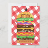 Rode Hamburger Summer Cookout Barbecue Uitnodiging (Voorkant)