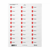 Rode Hamsa-Hand van Miriam-Hand van Fatima.png Etiket (Full Sheet)