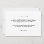 Rode hand beletterde foto bruiloft bedankkaart (Achterkant)