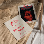  rode hand geschreven eigenzinnige foto bruiloft save the date