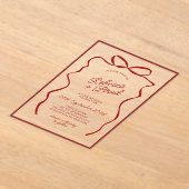 Rode Hand getrokken boog lint schets bruiloft Acryl Uitnodigingen (Laagn)
