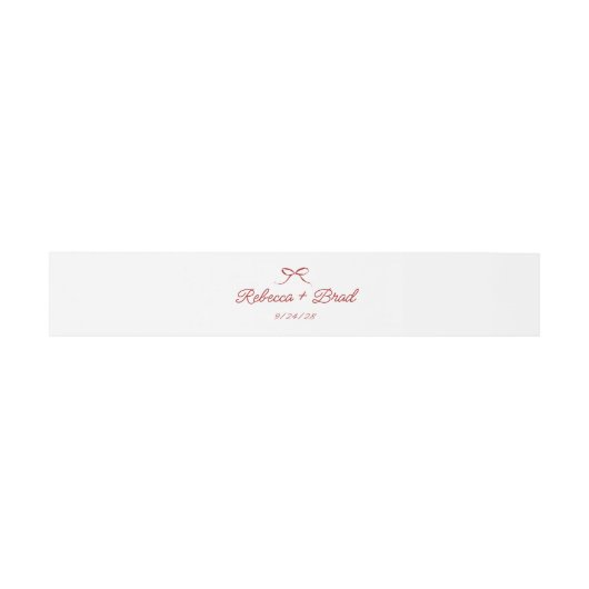 Rode Hand getrokken boog lint schets bruiloft Uitnodigingen Wikkel (Vlak)