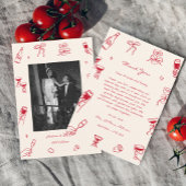 Rode Hand getrokken dat een bruiloft meer Bedankkaart