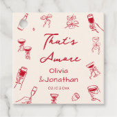 Rode Hand getrokken dat een feestje Bedankjes Labels (Voorkant)