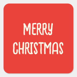 Rode Hand getrokken Doodle grillige vrolijke kerst Vierkante Sticker