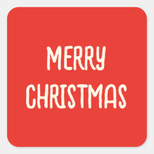 Rode Hand getrokken Doodle grillige vrolijke kerst Vierkante Sticker