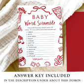 Rode Hand Getrokken Italiaans Baby Woord Scramble  Kaart