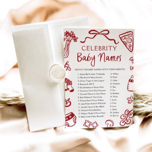 Rode Hand Getrokken Italiaanse Beroemdheid Baby Na Kaart