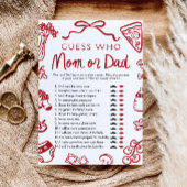 Rode hand getrokken Italiaanse gok wie mama of pap Kaart