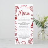 Rode Hand getrokken Italiaanse grillige pizza Past Menu (Staand voorkant)