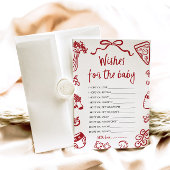 Rode Hand getrokken Italiaanse wensen voor Baby ad Kaart