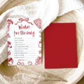 Rode Hand getrokken Italiaanse wensen voor Baby ad Kaart