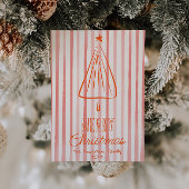  Rode Hand Getrokken Kerst Abstracte Boom Feestdagenkaart