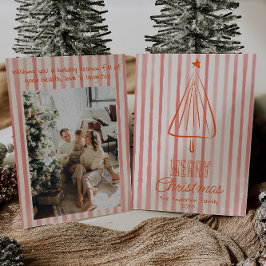  Rode Hand Getrokken Kerst Abstracte Boom Feestdagenkaart