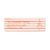 Rode Hand Getrokken Kerstboom Adres Etiket (Voorkant)