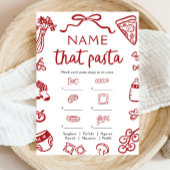 Rode Hand Getrokken Naam Dat Pasta Baby shower Spe Kaart