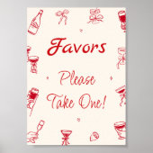 Rode Hand getrokken Thats Amore Vrijgezellenfeest  Poster (Voorkant)