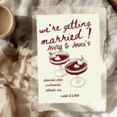 Rode hand tekenen bruiloft grillig kaart