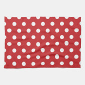 Rode handdoek met effen witte stippen (Horizontaal)